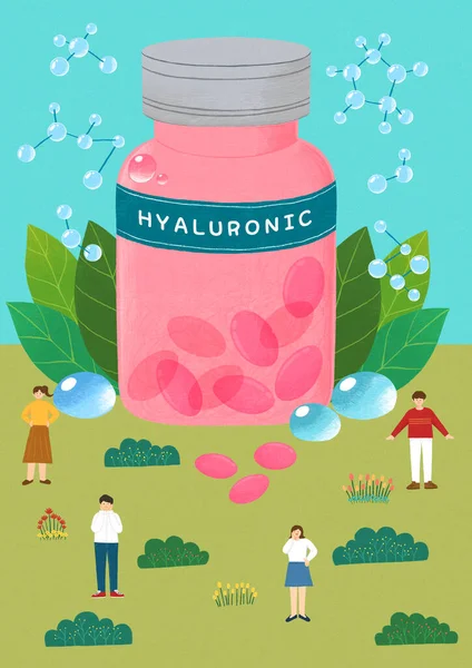 Gesundheitsergänzungsmittel Hyaluronisch — Stockvektor