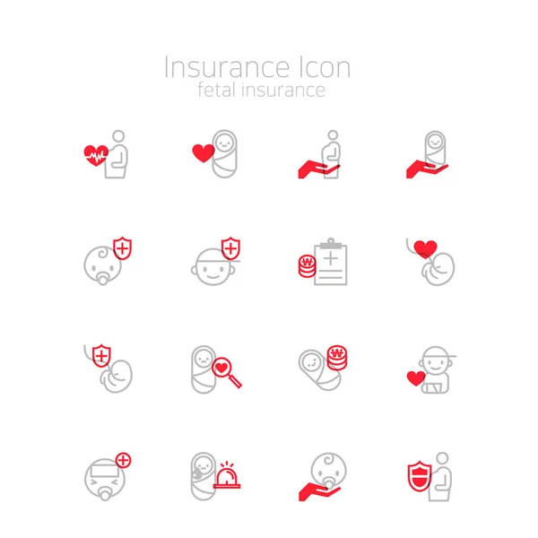 Baby Insurance Icon Series — Stock Vector