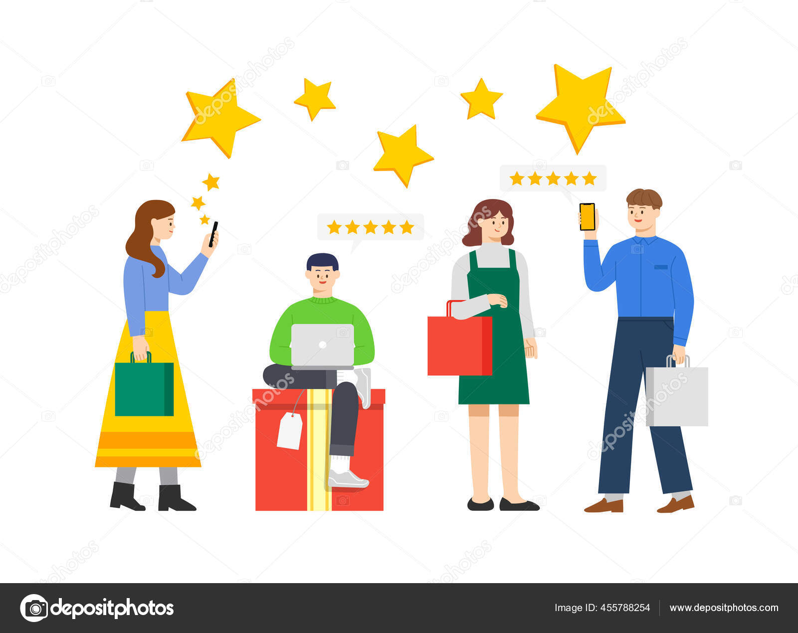 Stars Rating System Society Different Industries Stock Vector Image by ...