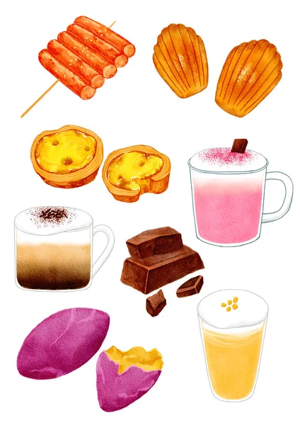 Korean Winter Desserts Vector Illustration — Stock Vector