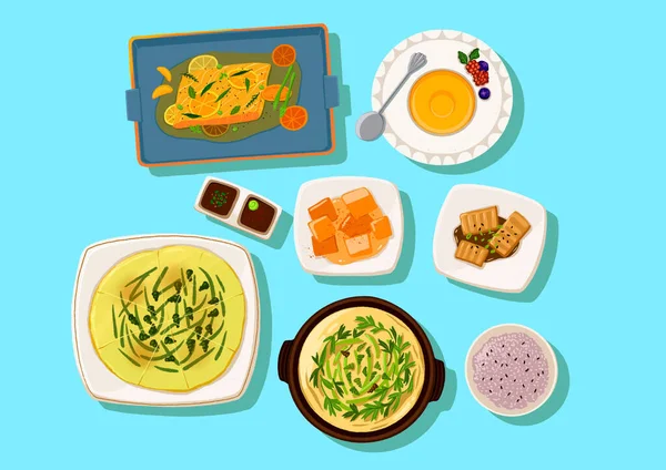Koreanisches Essen Frühling — Stockvektor