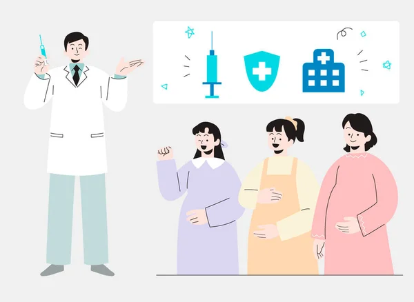 Obstétrique Gynécologie Assurance Hospitalisation Illustration — Image vectorielle