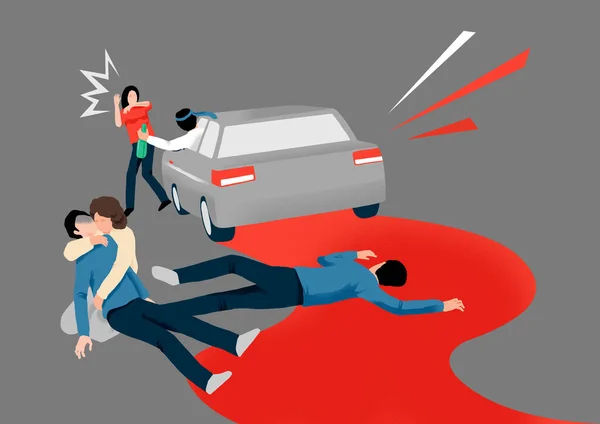 Crime Violence Accident Illustration Concept — Image vectorielle