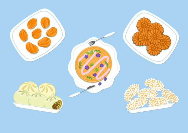 Finom Étel Étel Koreai Snack Illusztráció — Stock Vector