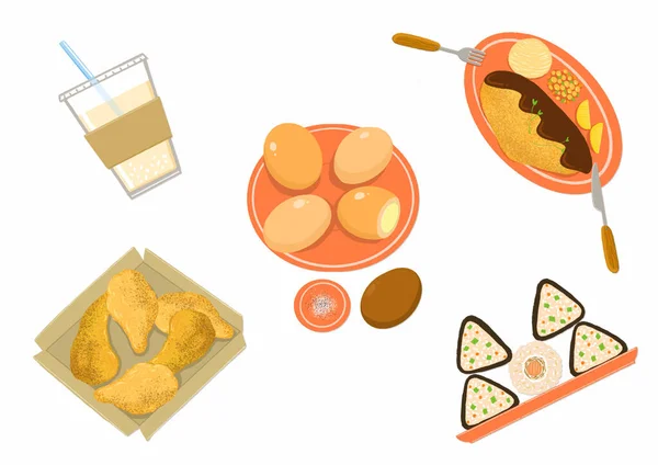 Delicious food dish, Korean snacks illustration