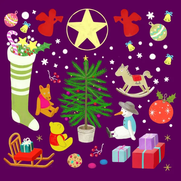 Navidad Vector Ilustración Fondo — Archivo Imágenes Vectoriales