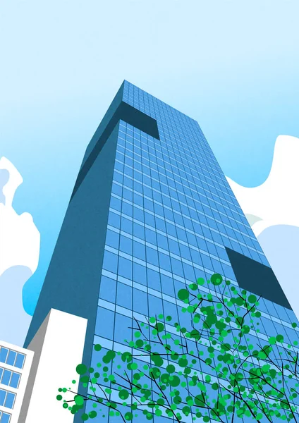 Vector Illustration City Skyscraper — Stock Vector