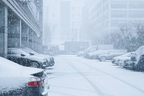 Neve Estacionamento — Fotografia de Stock