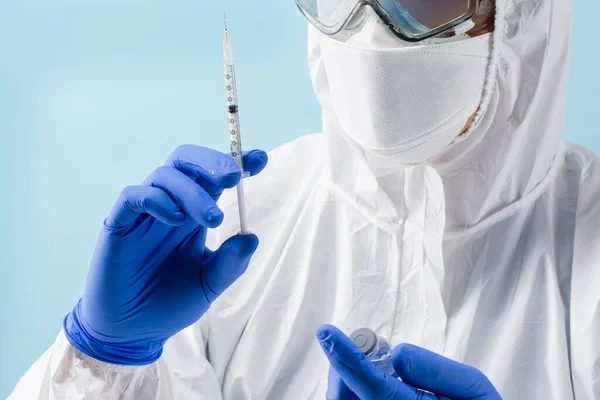 Covid Virus Vakcína Injekce Injekční Stříkačka — Stock fotografie