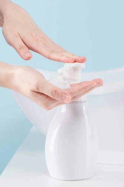 Jak Myć Ręce Białe Tło — Zdjęcie stockowe