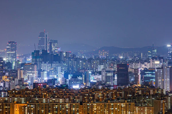 Skyscape Rempli Bâtiments Appartements Corée — Photo