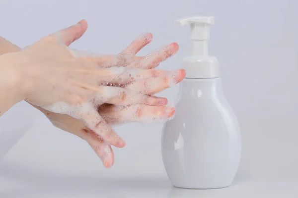 How Wash Hands White Background — Stock Photo, Image