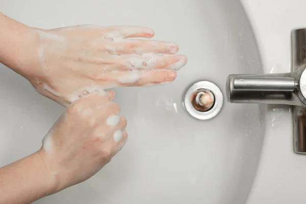 Washing Hands Sink — Stock Photo, Image