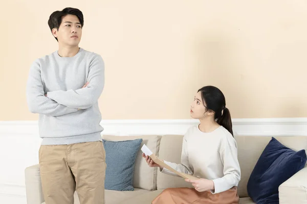 亚洲夫妇离婚 离婚概念 — 图库照片
