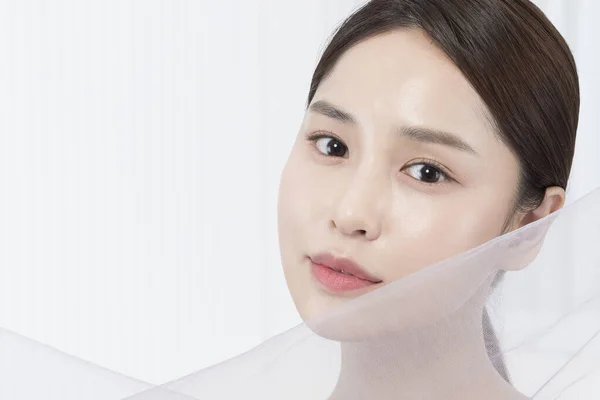 아름다운 아시아인 모델을 가까이 한국의 — 스톡 사진