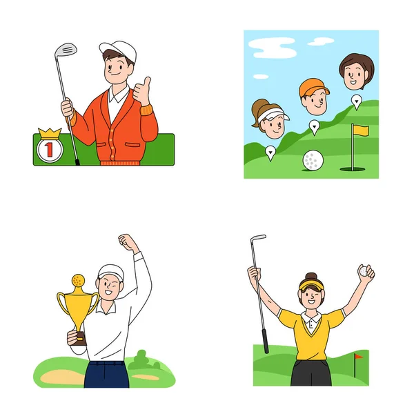 Golf Kulübü Ikonları Vektör Illüstrasyonu — Stok Vektör