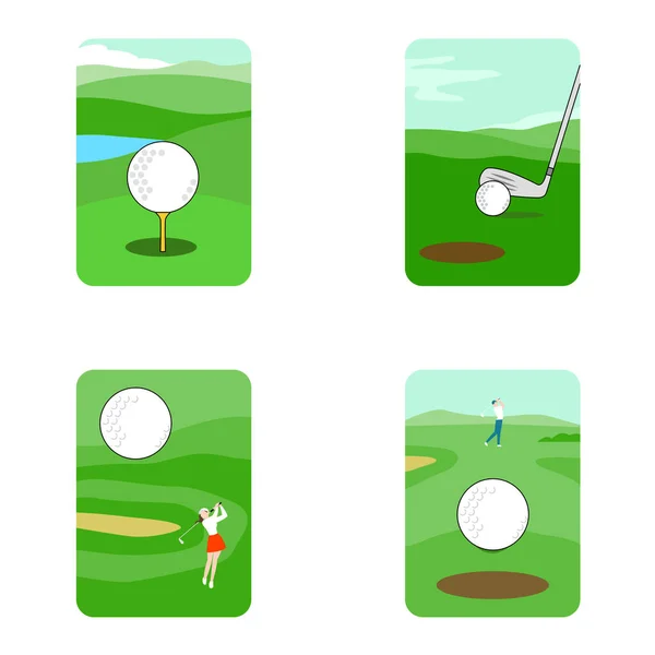 Conjunto Iconos Del Club Golf Ilustración Vectorial — Vector de stock