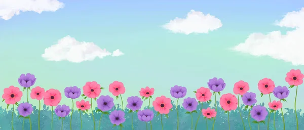 Floral Bunten Hintergrund Mit Platz Für Text Vektorillustration — Stockvektor