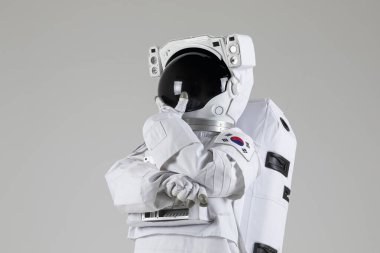 astronaut agonizing, thinking in background clipart