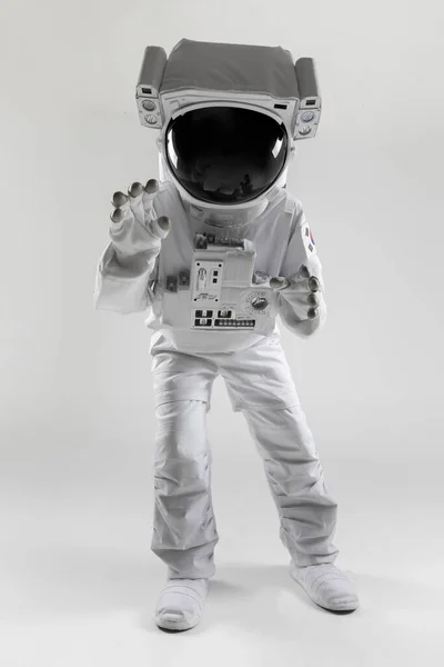 Naderende Astronauten Witte Achtergrond — Stockfoto