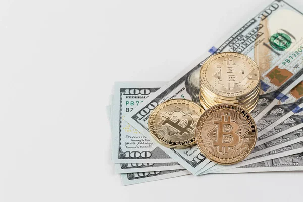 Bitcoin Object Dollars Cryptocurrency Concept — ストック写真