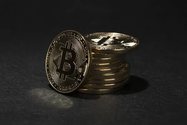 Bitcoin Dark Background — Stock Fotó