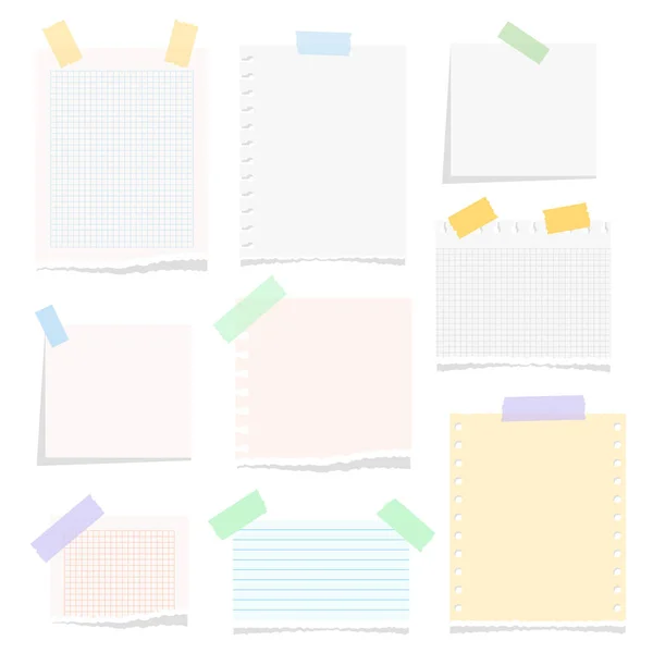 Variety Memo Memo Pad Sticky Memo Note Stickers Illustration Vector — ストックベクタ