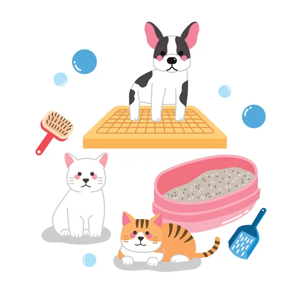 Baño Gatos Perros — Vector de stock