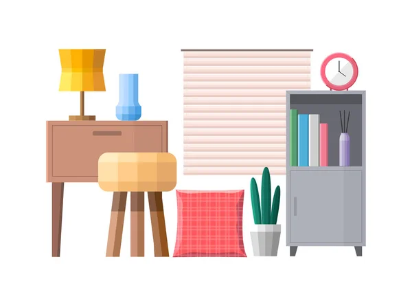 Furniture Interiors Objects Vector Illustration — Stock Vector