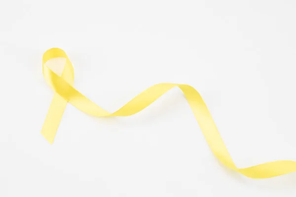 Yellow Ribbon White Background — Stock Photo, Image