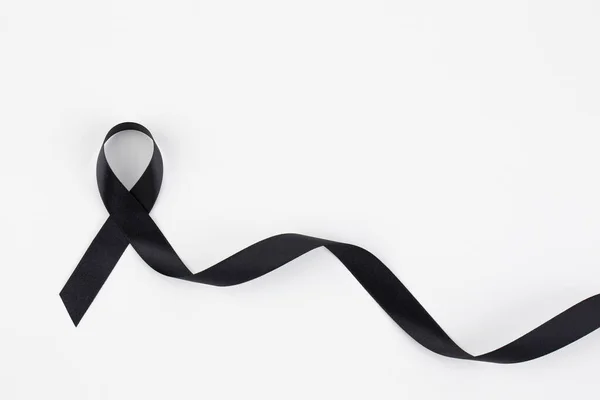 Black Ribbon White Background — Stock Photo, Image