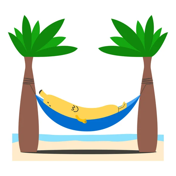 香蕉果感情用事享受夏天 — 图库矢量图片