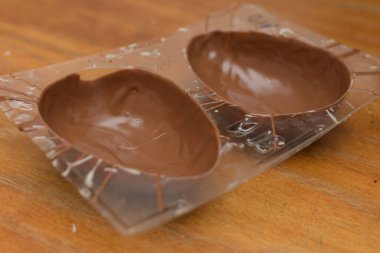 Molten Chocolate Easter Egg Mold Filling clipart