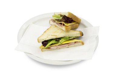 Restoran menüsü için jambonlu sandviç..