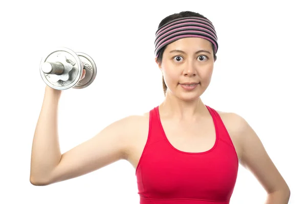 Woman with dumbbells — Stock Photo, Image