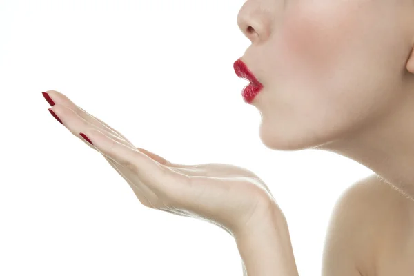 Blowing a kiss — Stock Photo, Image