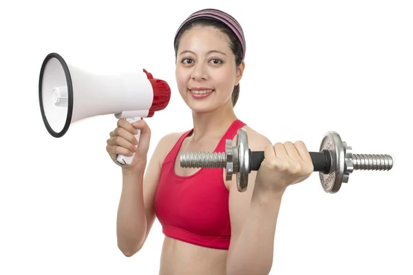 Sport Trainer with Megaphone — Stock Photo, Image