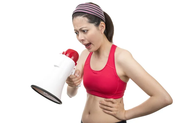 Sport Trainer with Megaphone — Stock Photo, Image