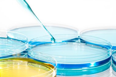 Laboratuvar ekipmanları bilimsel araştırma, yansıtıcı beyaz backg