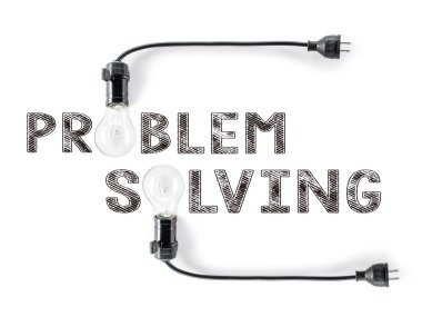 problem çözme cümlesi ve ampul, el yazma, sonuç, 
