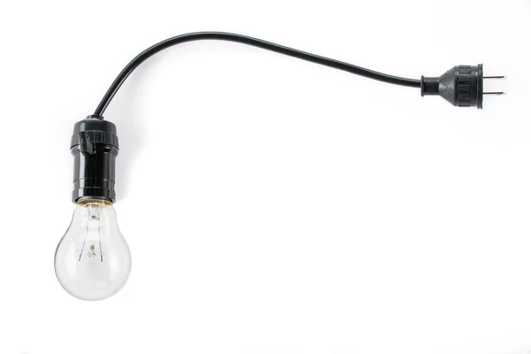 Light bulb with plug and  Lamp Holder, cable tungsten — Stock Photo, Image