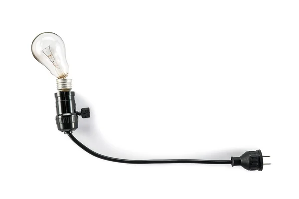Light bulb with plug and  Lamp Holder, broken — Stock Photo, Image