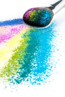 Multi Colored Powder Eyeshadow with Brush, fashion beauty tool 