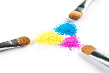 Multi Colored Powder Eyeshadow with Brush, fashion beauty tool 
