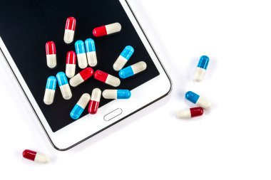 Tablet ve hap, kapsül dokunmatik ekran üzerinde