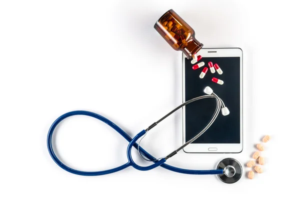 Hap ve stetoskop Tablet, dokunmatik ekran ile Stok Resim