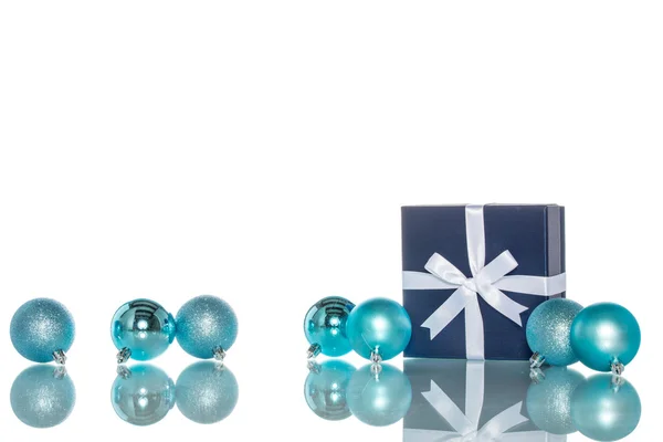 Caja de regalo de color de lujo con decoración de Navidad — Foto de Stock