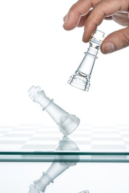 iş rekabet çatışma, şeffaf cam satranç, Reflec