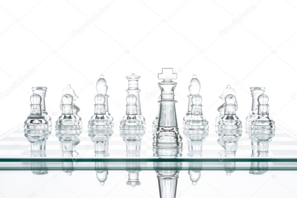 leader Standing Out From The Crowd, glass Chess