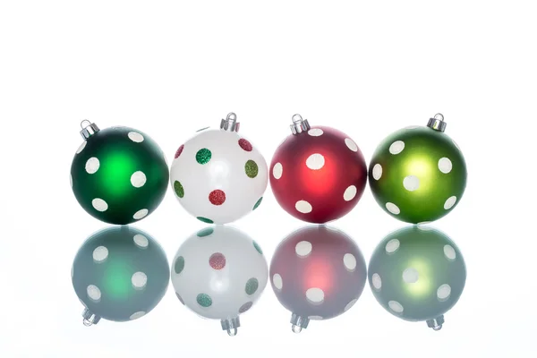 Colorful and ornate with Dot  christmas ball Reflection — Stock Photo, Image